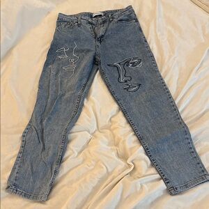 Embroidered Blue Jeans made in Turkey